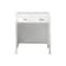 James Martin Vanities Addison 30in Countertop Unit, Glossy White w/ 3 CM Eternal Jasmine Pearl Quartz Top E444-CU30-GW-3EJP - alternate 1